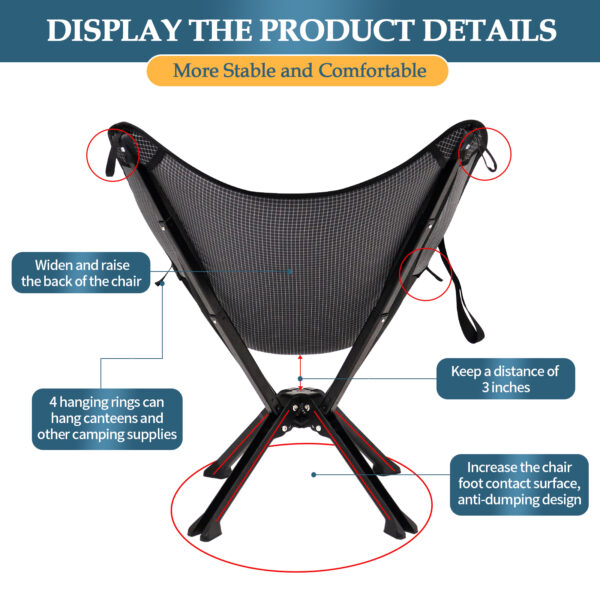 Portable Chair - Durable and Ultra-Light Folding Chair for Camping Outdoors